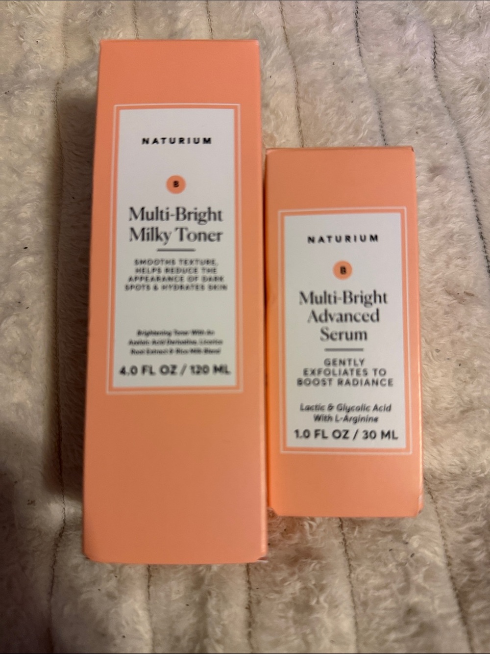 Naturium toner and bright advanced serum